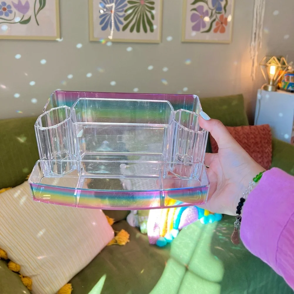 rainbow acrylic makeup/vanity organizer